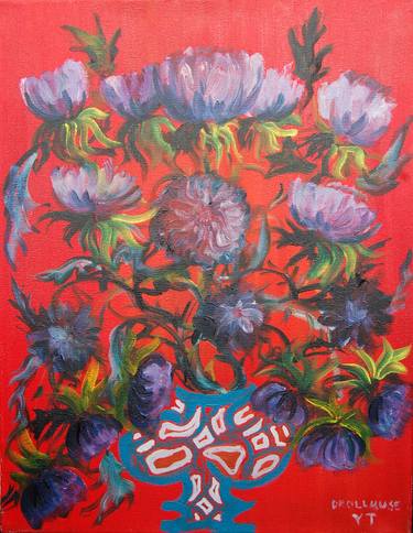 Original Abstract Expressionism Floral Paintings by Yuliya Talinovsky DrollMuse