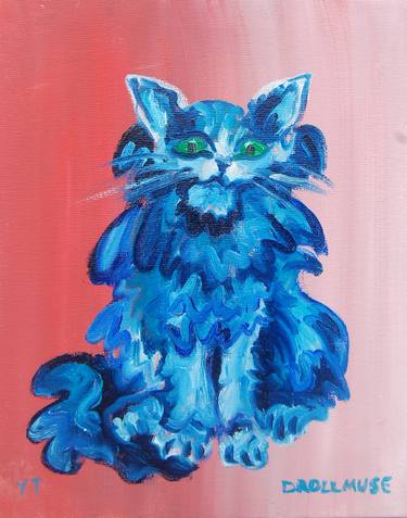 Original Abstract Expressionism Cats Paintings by Yuliya Talinovsky DrollMuse