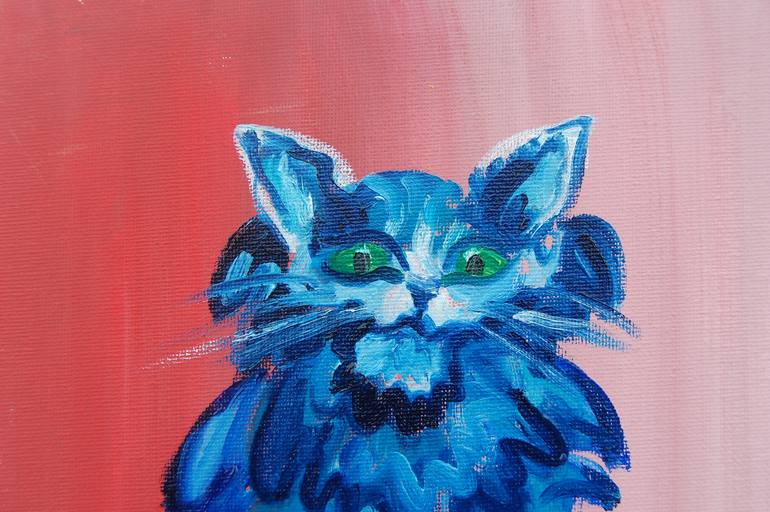 Original Abstract Expressionism Cats Painting by Yuliya Talinovsky DrollMuse