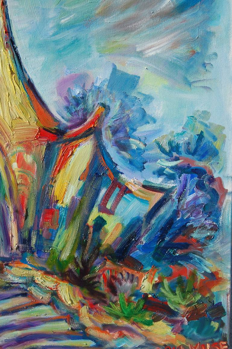 Original Abstract Expressionism Architecture Painting by Yuliya Talinovsky DrollMuse