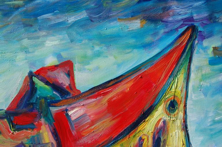 Original Abstract Expressionism Architecture Painting by Yuliya Talinovsky Drollmuse