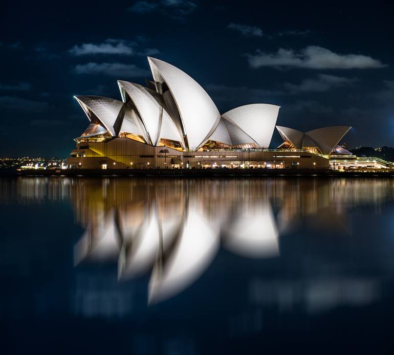 Cloudy Night Skies Over The Sydney Opera House Photography By Szilard 