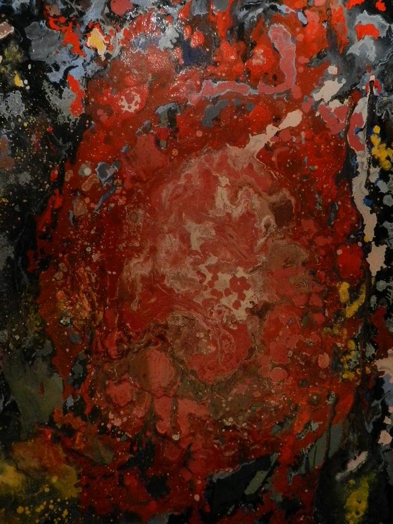 Original Abstract Expressionism Love Painting by Leescu Petre