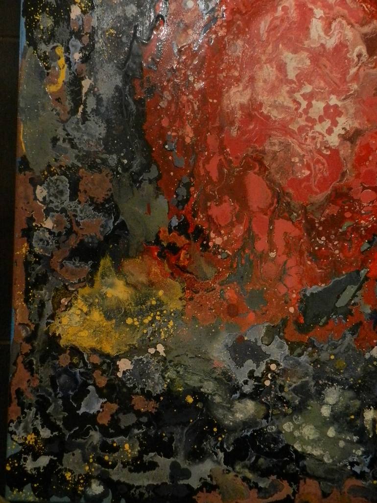 Original Abstract Expressionism Love Painting by Leescu Petre