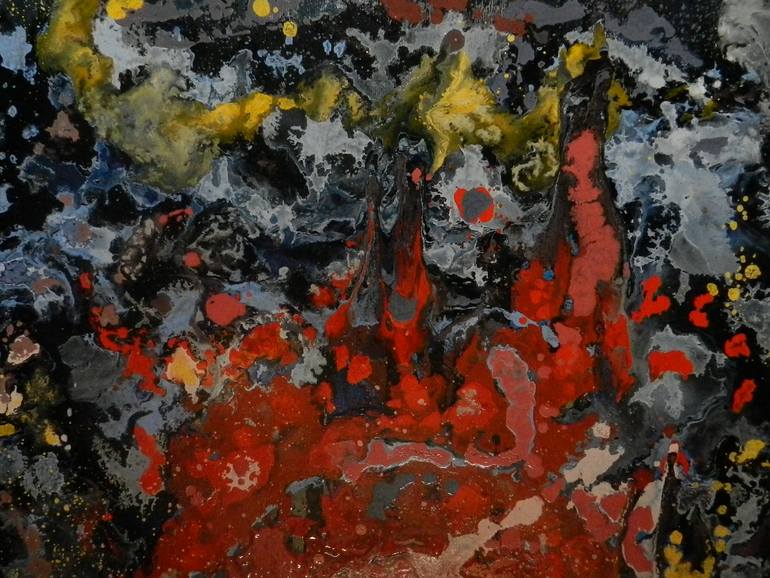 Original Abstract Expressionism Love Painting by Leescu Petre