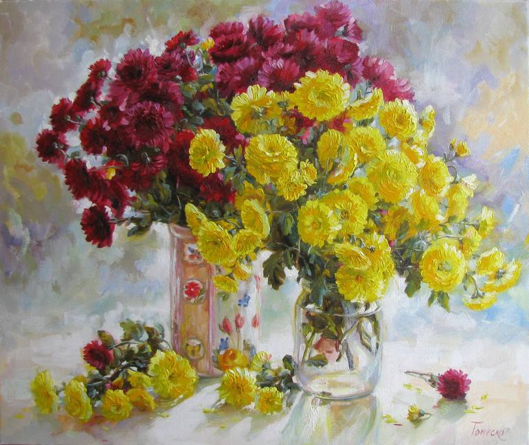 Original Realism Floral Painting by Julia Tomesko