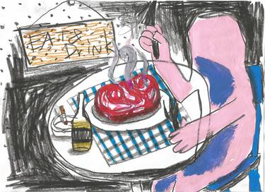 Original Expressionism Food & Drink Drawings by Warit Theingwong