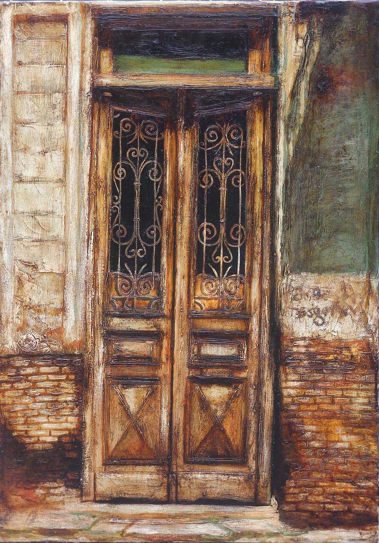 Tbilisi Door Acrylic Painting on canvas original painting by Author