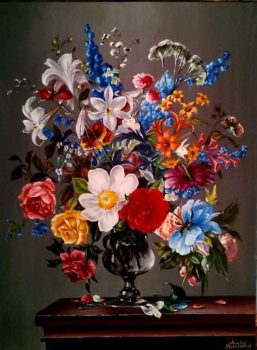 Original Floral Painting by Anatol Podufaloff