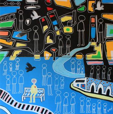 Print of Abstract Cities Paintings by Doron Noyman