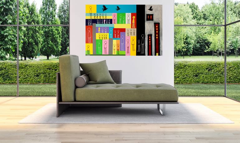 Original Abstract Cities Painting by Doron Noyman