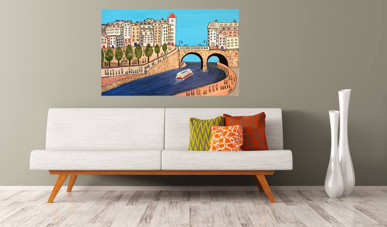 Original Abstract Cities Painting by Doron Noyman