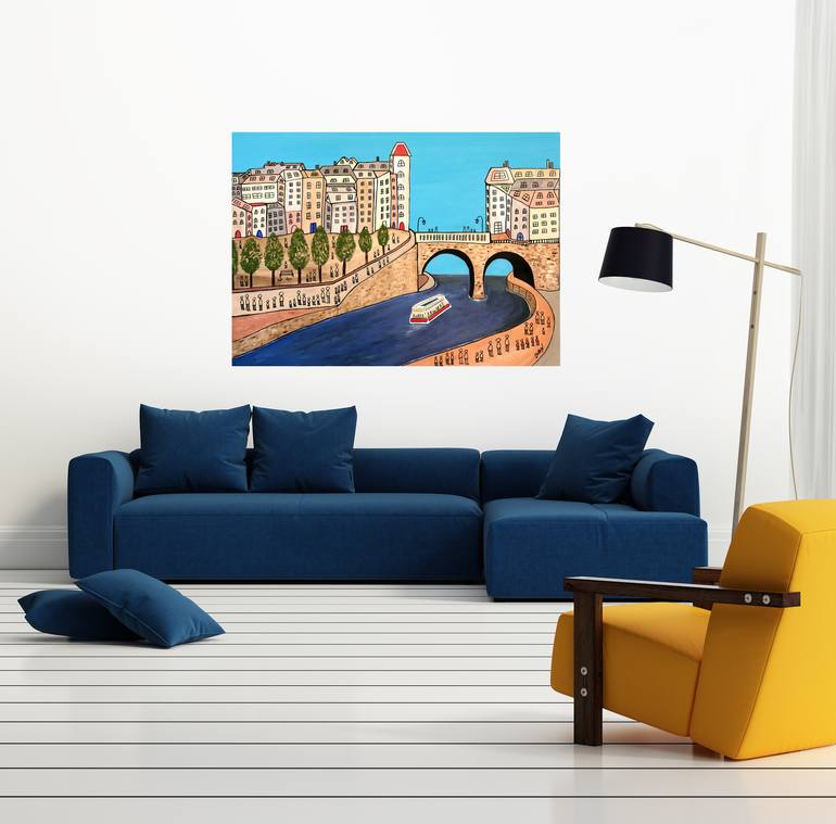 Original Abstract Cities Painting by Doron Noyman