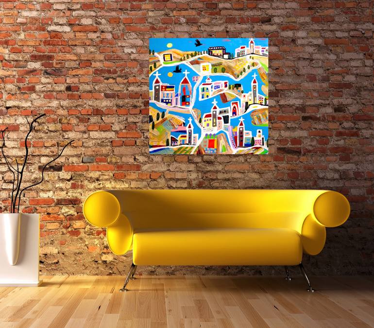 Original Abstract Landscape Painting by Doron Noyman