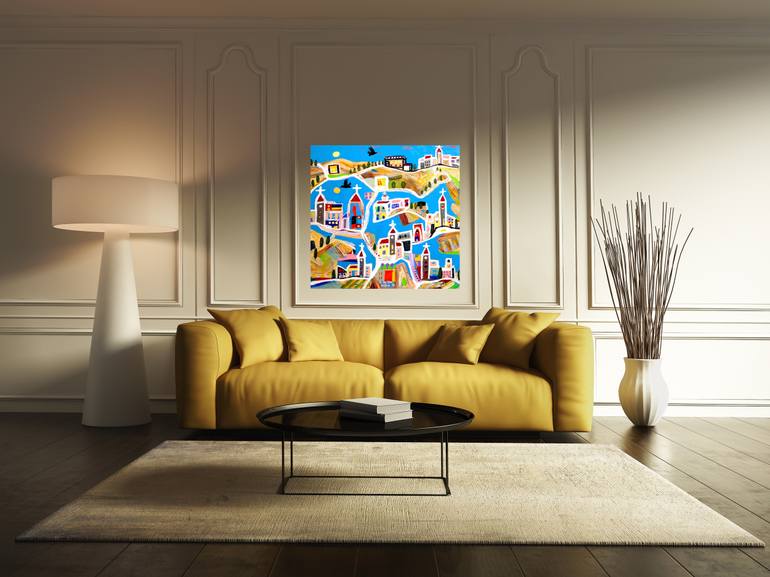 Original Abstract Landscape Painting by Doron Noyman
