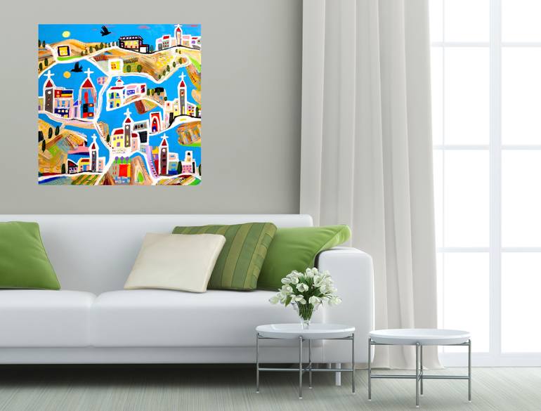 Original Abstract Landscape Painting by Doron Noyman