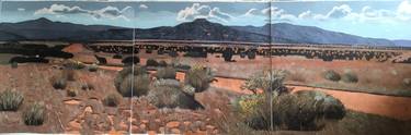Road to  Pedernal Triptych, New Mexico (as seen in TOAF London July 5-7) thumb