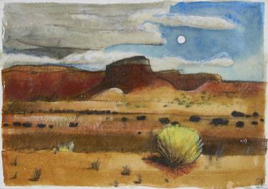 Mesa with Moon Study, New Mexico (as seen in TOAF London July 5-7) thumb