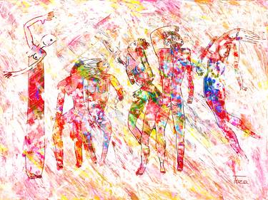 Print of Abstract Expressionism People Mixed Media by Alexander Fuzaylov