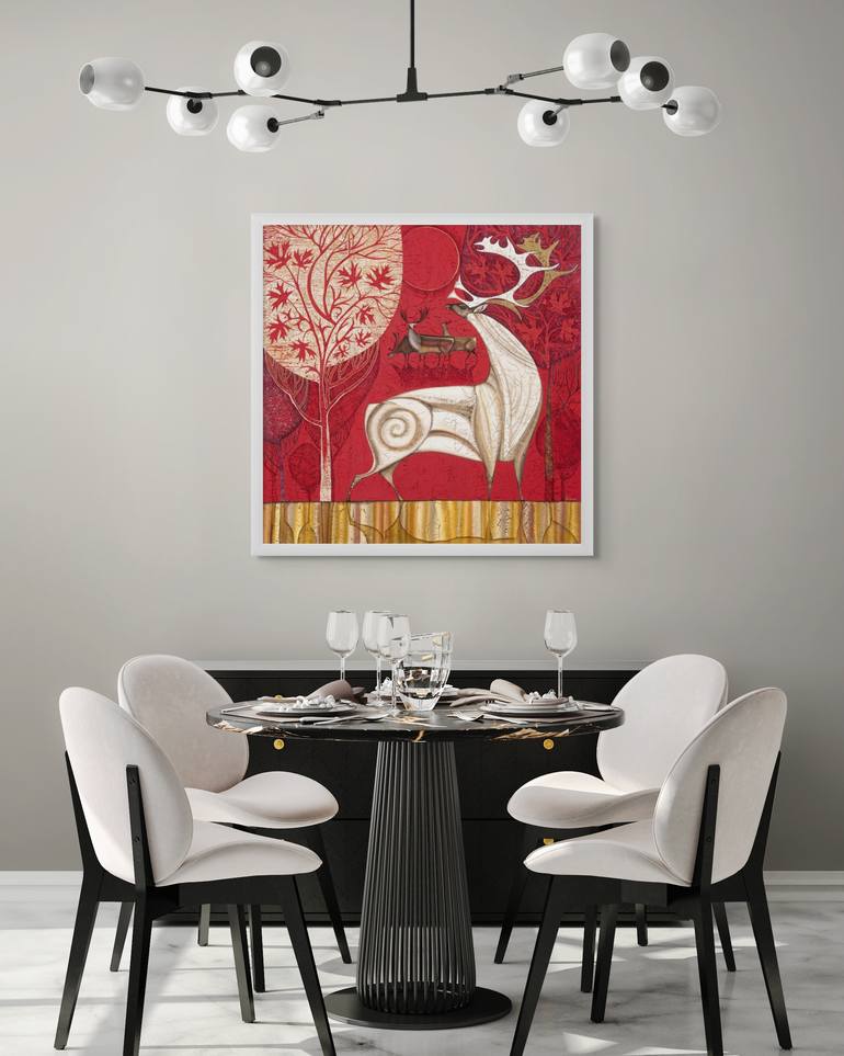 Original Symbolism Animal Painting by Julia Ismambetova
