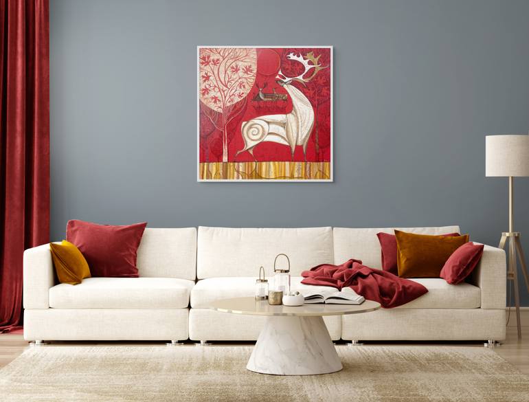 Original Symbolism Animal Painting by Julia Ismambetova