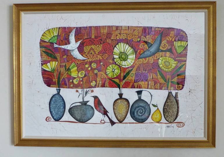 Still Life with Birds Painting by Julia Ismambetova | Saatchi Art