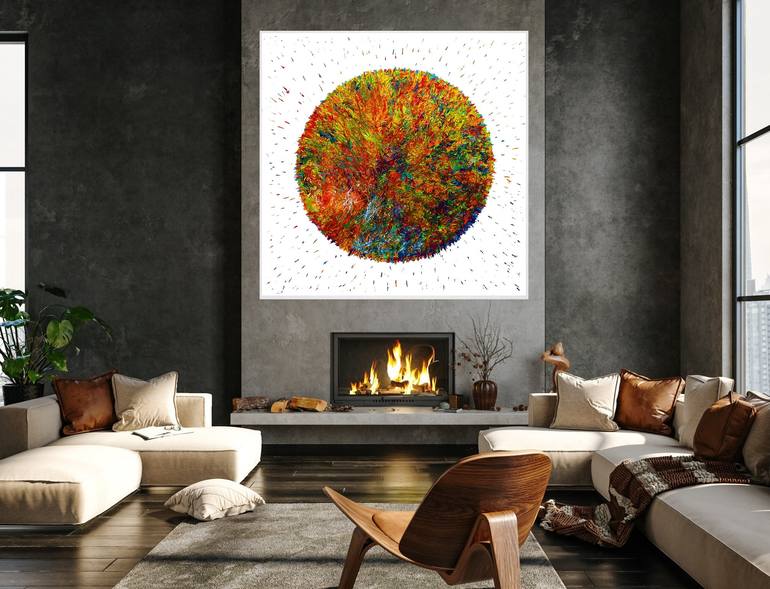 Original Expressionism Outer Space Painting by Rudi Art Peters