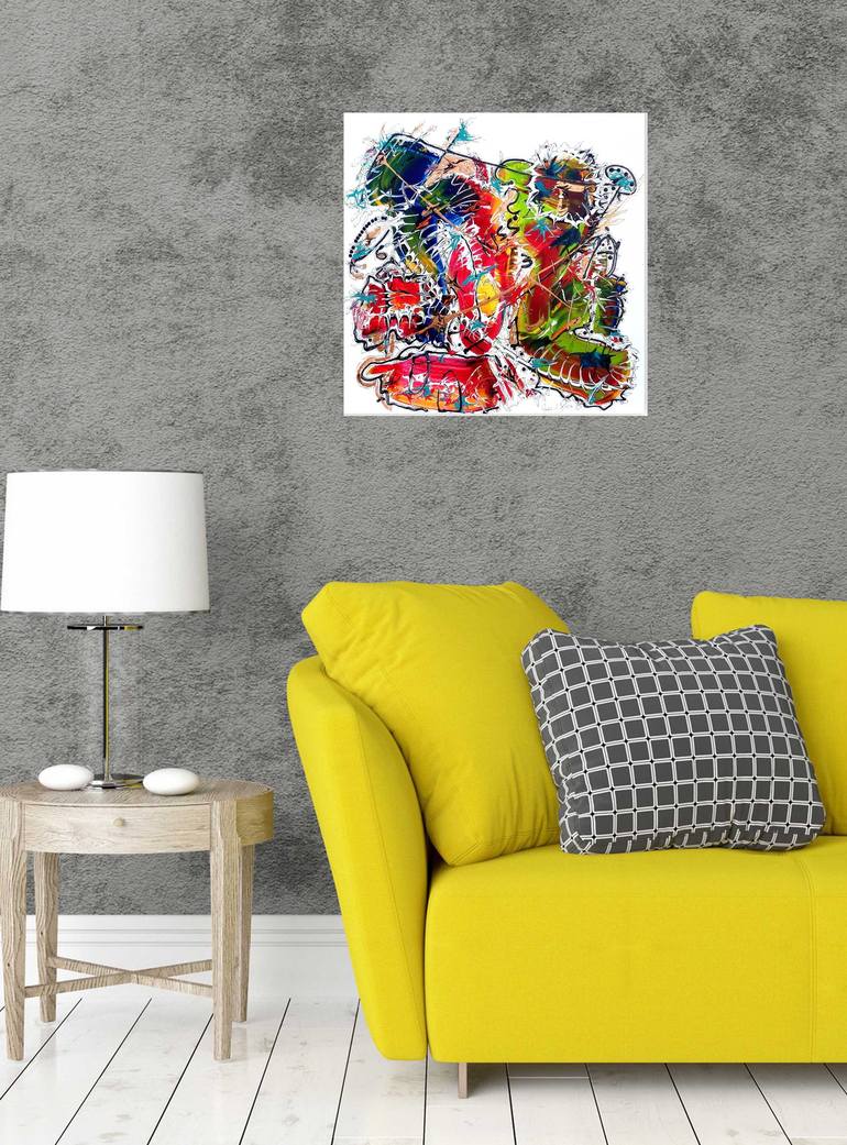 Original Abstract Expressionism Cities Painting by Rudi Art Peters
