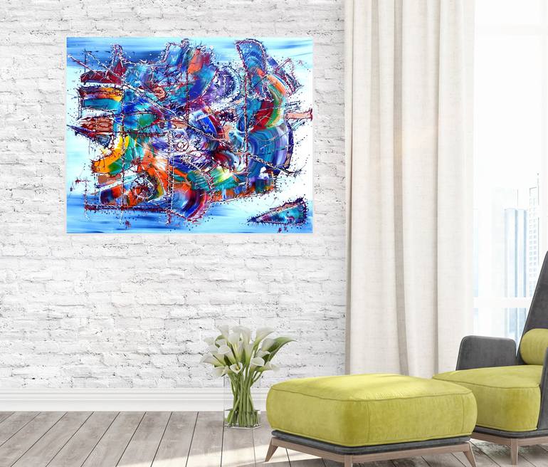 Original Abstract Expressionism Cities Painting by Rudi Art Peters