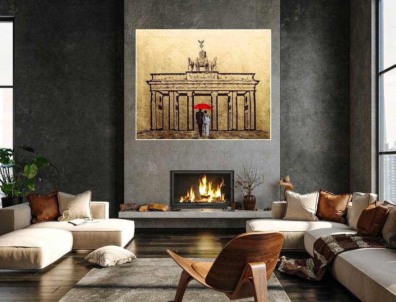 Original Abstract Expressionism Architecture Painting by Rudi Art Peters