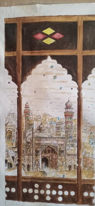 Original Art Deco Architecture Paintings by Sajjad Ahmad