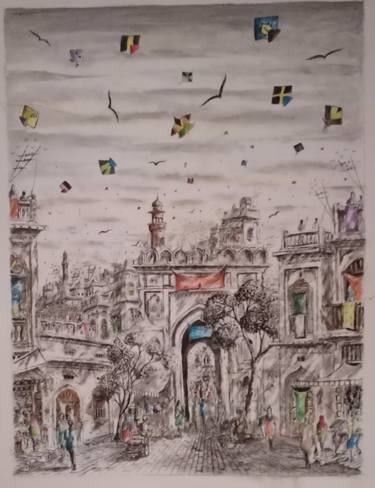 Original Art Deco Architecture Paintings by Sajjad Ahmad