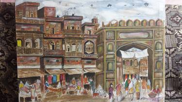Original Art Deco Cities Paintings by Sajjad Ahmad