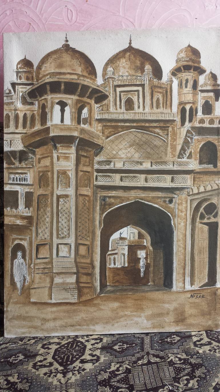 lahore-the-city-of-domes-and-arches-painting-by-sajjad-ahmad-saatchi-art