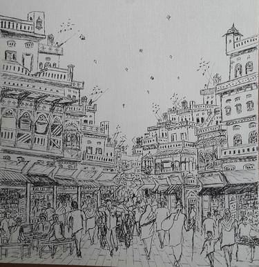 Print of Cities Paintings by Sajjad Ahmad