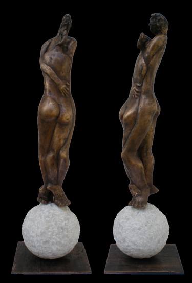 Original Figurative Nude Sculpture by Monika Kaden