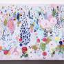 Impression of a garden with lupines and roses
in a bright summer morning light.
Mixed media with Grattage and Palette knife.
Sides are finished white.
 Stretched on a deep woodframe.
Ready to hang.