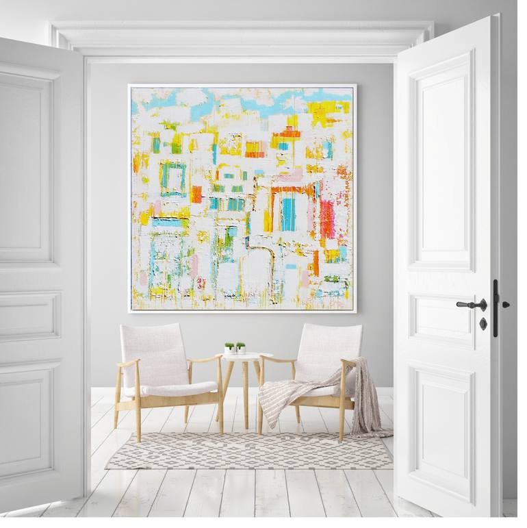 Original Abstract Architecture Painting by Christina Reiter