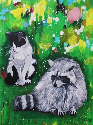 Original Abstract Expressionism Animal Paintings by Christina Reiter