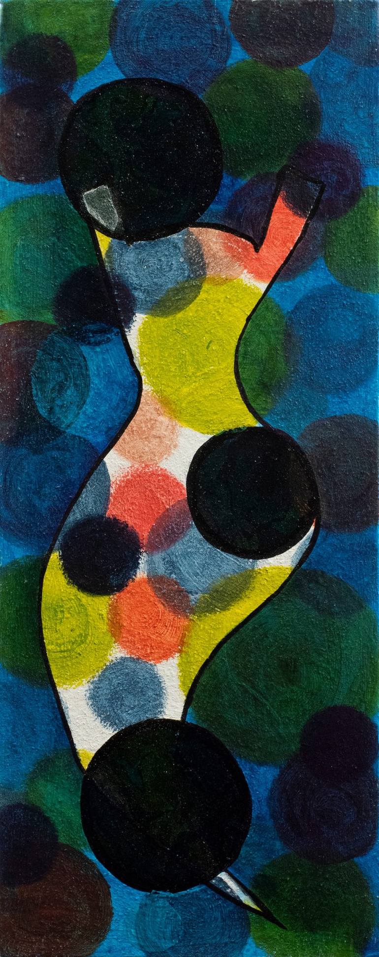 Original Fashion Painting by Wendy Bliss | Cubism Art on Soft (Yarn, Cotton, Fabric) | You Can't Catch Me