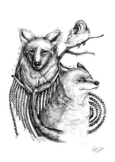 Print of Animal Drawings by Duen Punyashthiti