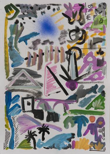 Original Dada Abstract Paintings by Sebok Balazs