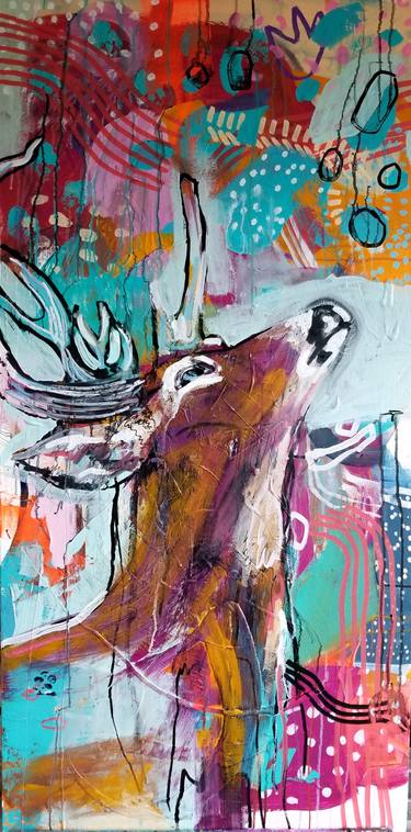 Original Abstract Expressionism Animal Paintings by Lauryn Ahearn