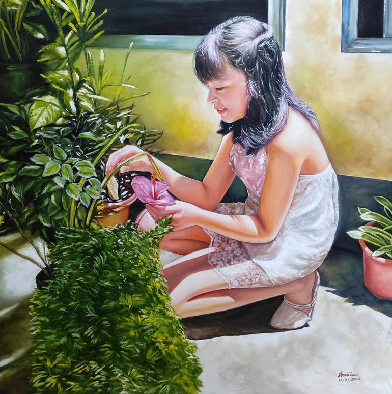 Petite Fleur ( Little Flower ) Painting by Noah Sian