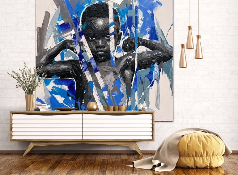 Original Abstract Expressionism People Painting by Olawuyi Oluwole