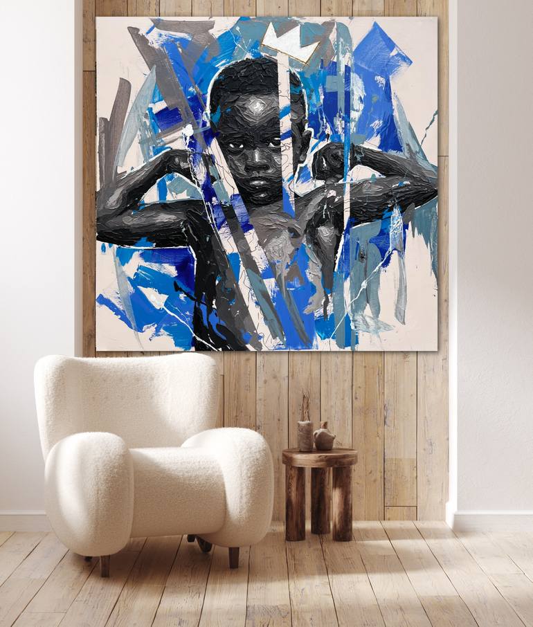 Original Abstract Expressionism People Painting by Olawuyi Oluwole