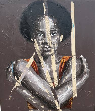 Original Expressionism Portrait Paintings by olawuyi oluwole
