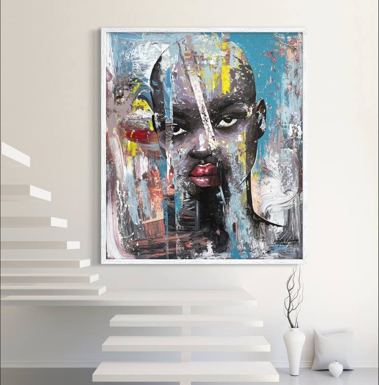 Original Abstract Expressionism Women Painting by olawuyi oluwole