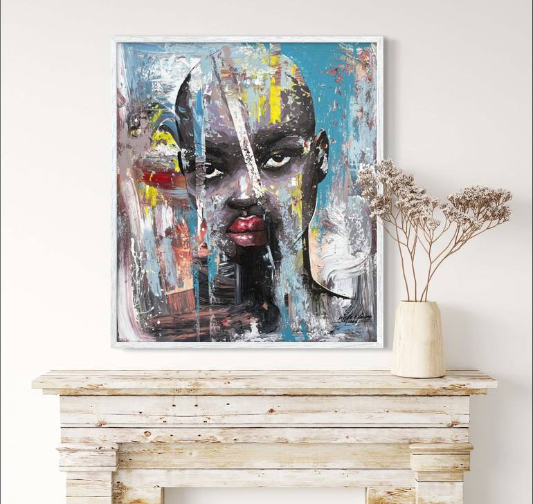 Original Abstract Expressionism Women Painting by olawuyi oluwole