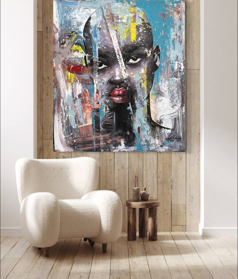 Original Abstract Expressionism Women Painting by olawuyi oluwole